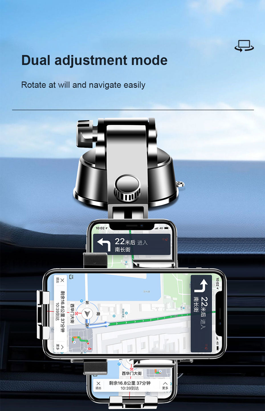 🚘 Car Phone Holder – Ultra-Stable Suction Cup & 360° Rotation