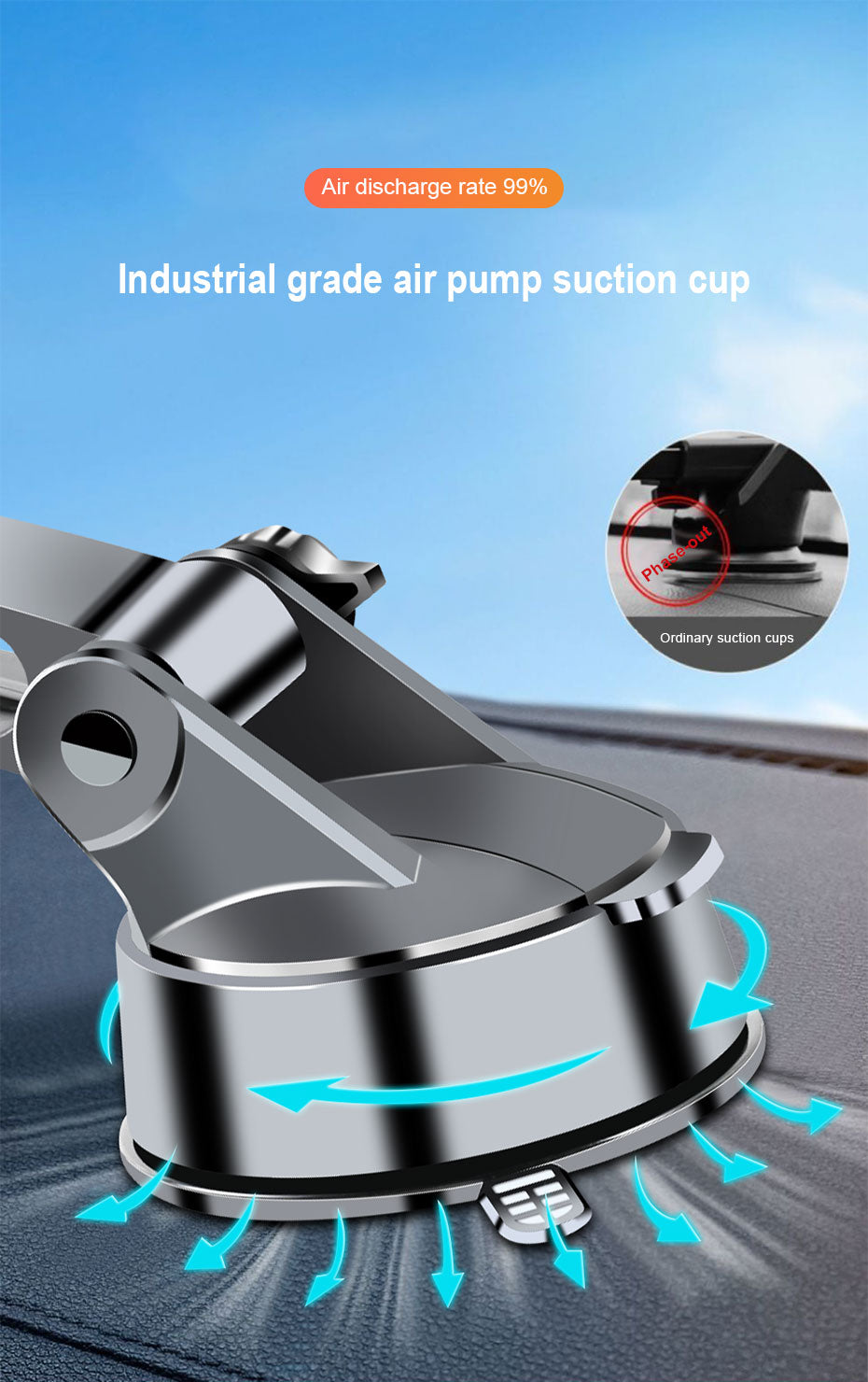 🚘 Car Phone Holder – Ultra-Stable Suction Cup & 360° Rotation