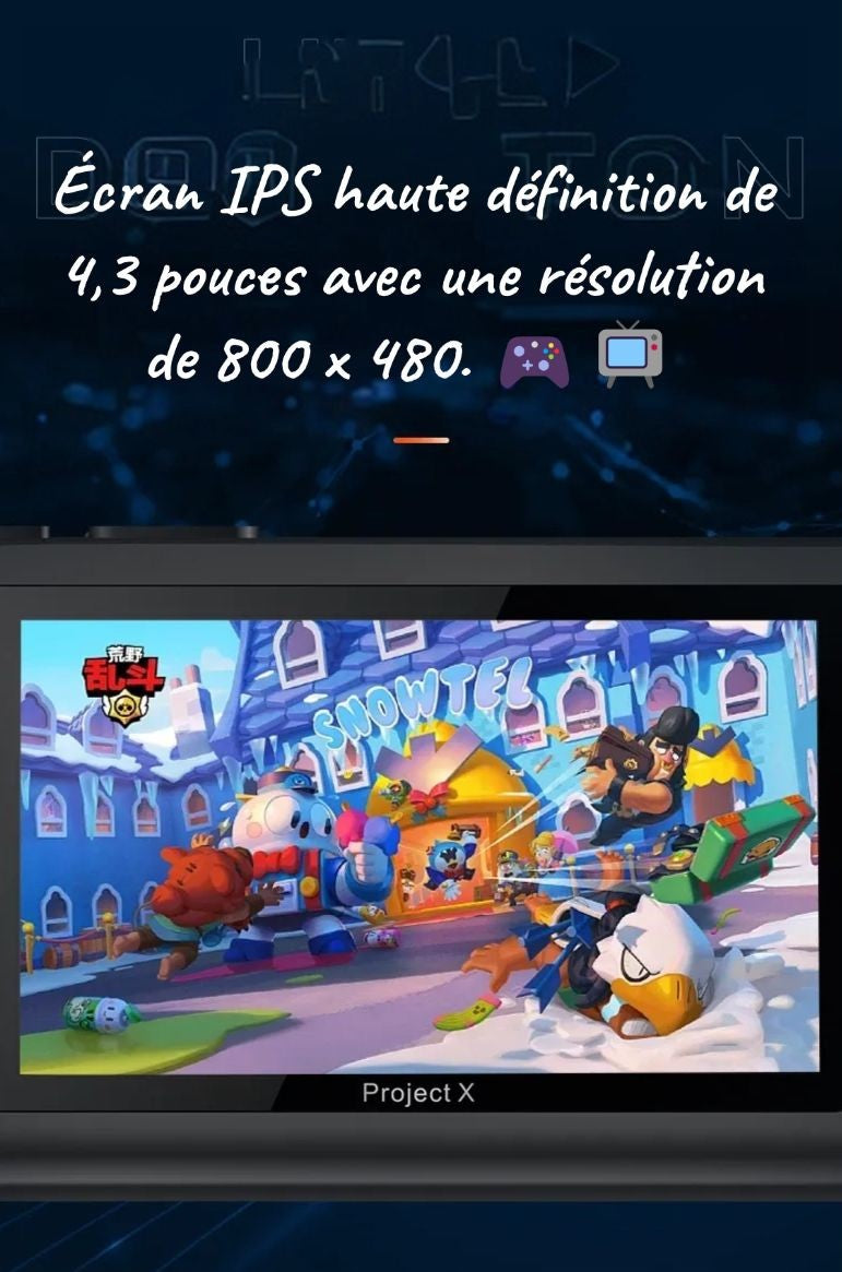 🎮 Project X Portable Console – 4.3" IPS HD Screen, Dual Joystick & Multi-Emulators