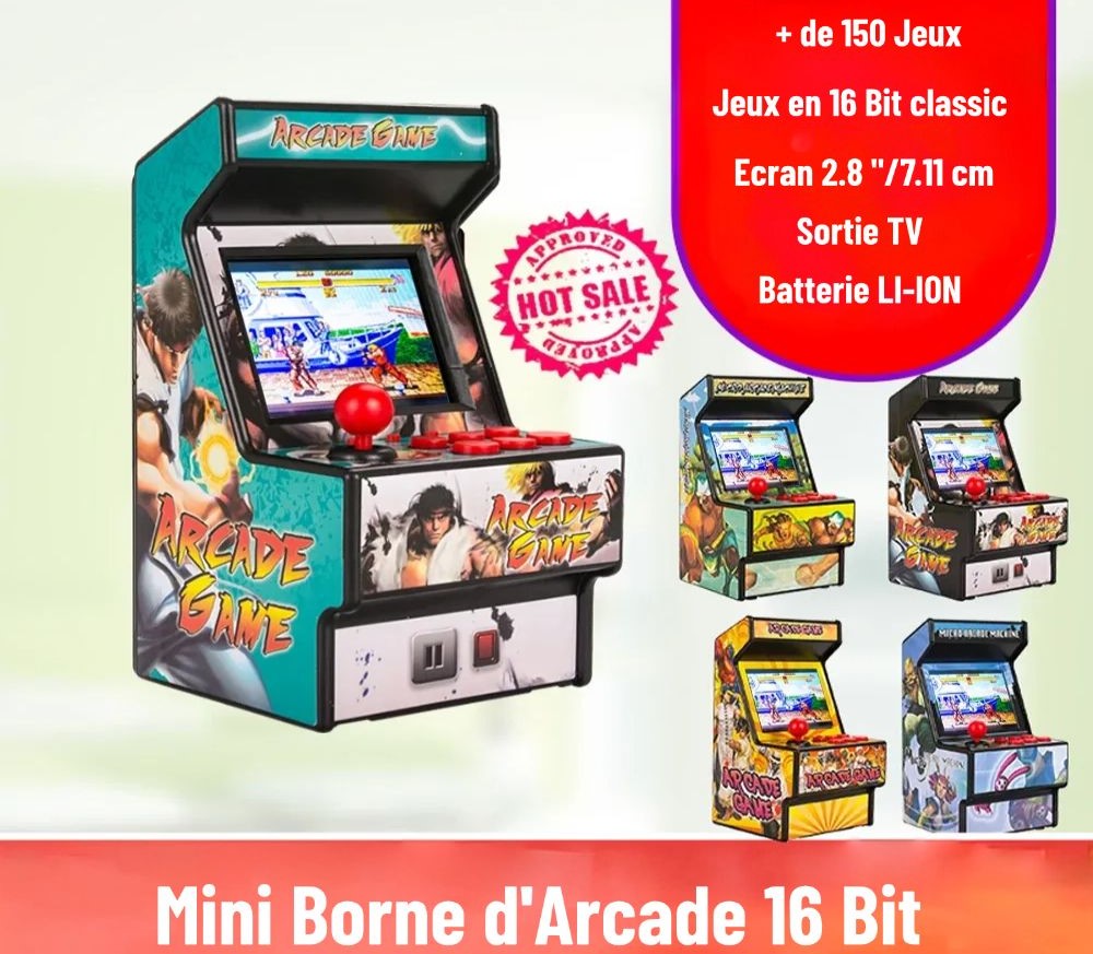 Mini Retro Arcade Cabinet – 16-Bit with 150+ Classic Games 🎮