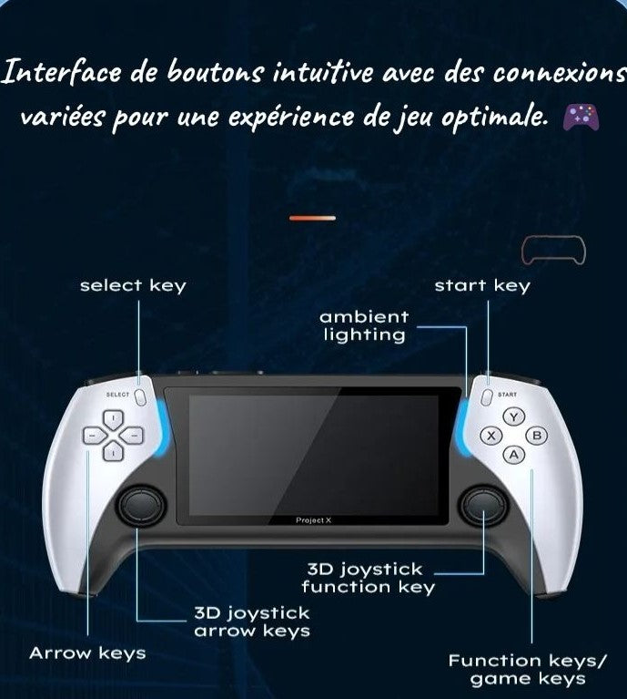 🎮 Project X Portable Console – 4.3" IPS HD Screen, Dual Joystick & Multi-Emulators