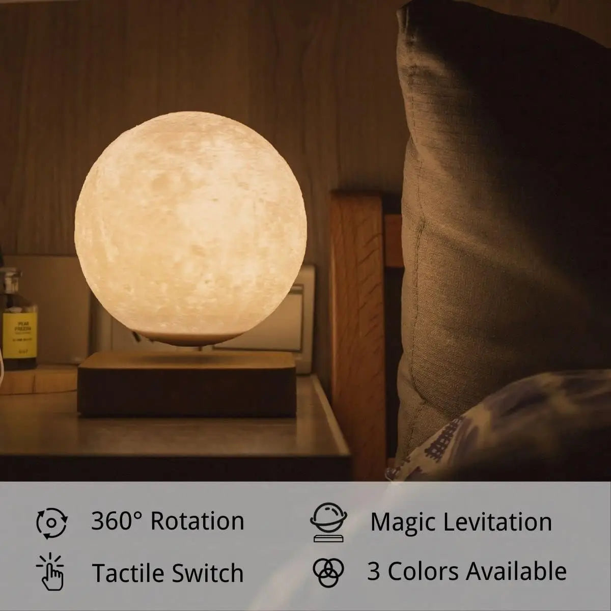 🌙 Lampe Lune Lévitation Magnétique - Éclairage LED 3 Couleurs