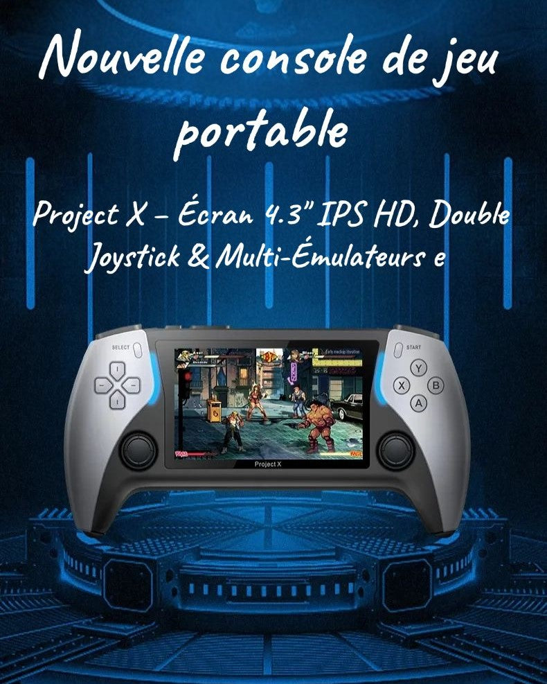 🎮 Project X Portable Console – 4.3" IPS HD Screen, Dual Joystick & Multi-Emulators