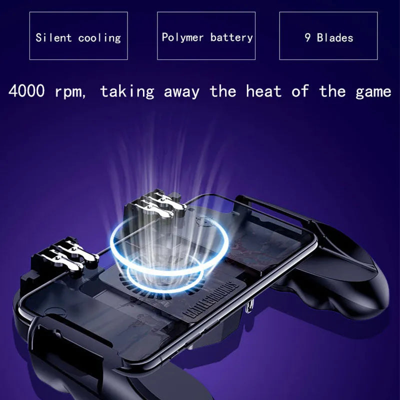 Smartphone Game Trigger Controller – Joystick with Cooling Fan + Battery!