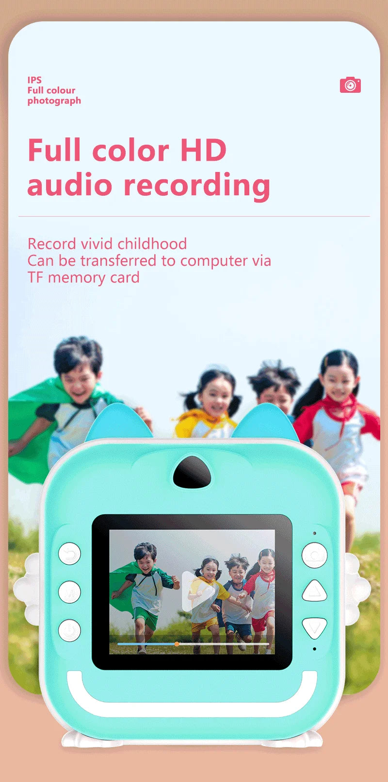 📸 Appareil Photo Instantané pour Enfants - Impression Thermique & Vidéo HD