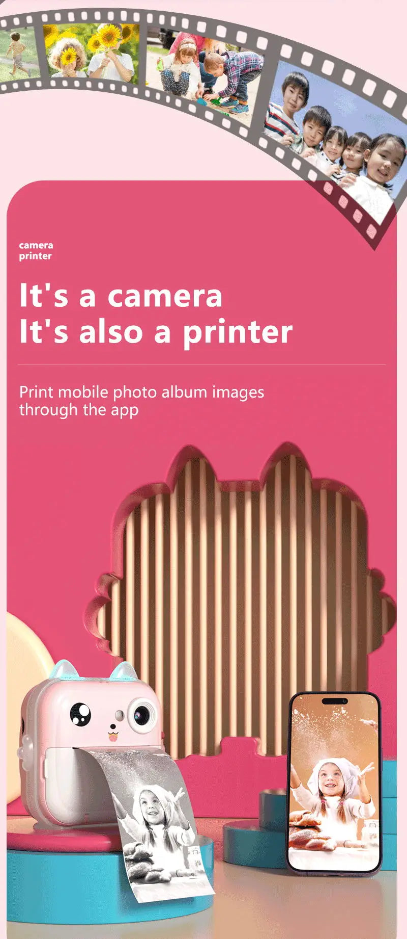 📸 Appareil Photo Instantané pour Enfants - Impression Thermique & Vidéo HD