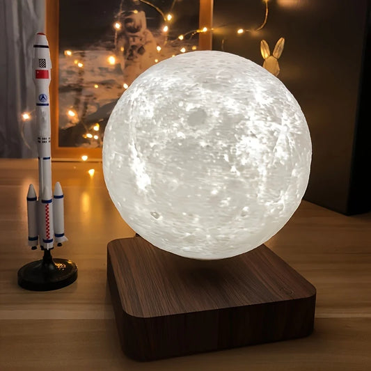 🌙 Magnetic Levitation Moon Lamp - 3 Color LED Lighting 