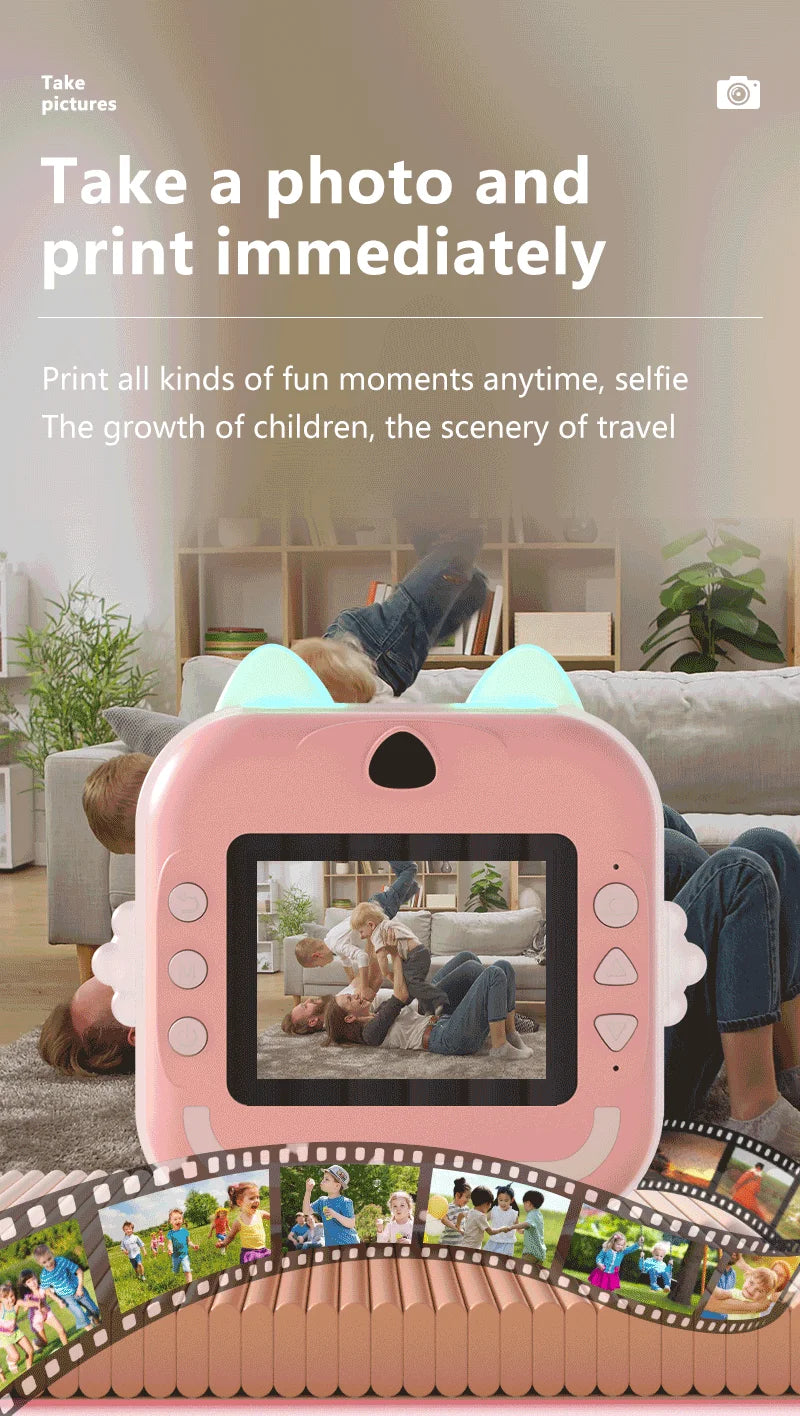 📸 Appareil Photo Instantané pour Enfants - Impression Thermique & Vidéo HD