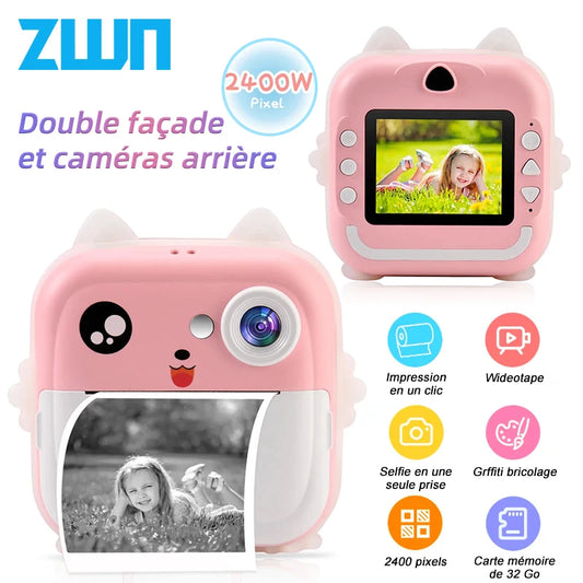 📸 Appareil Photo Instantané pour Enfants - Impression Thermique & Vidéo HD