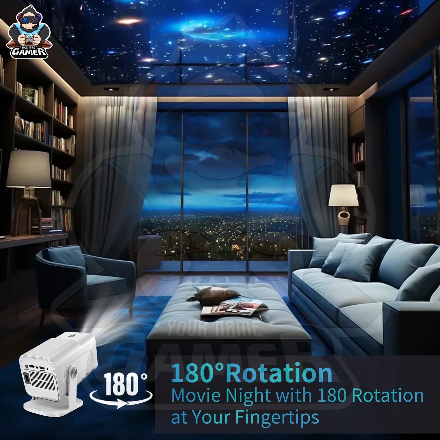 HCS350 Pro Mini Projector + Controllers 🎮