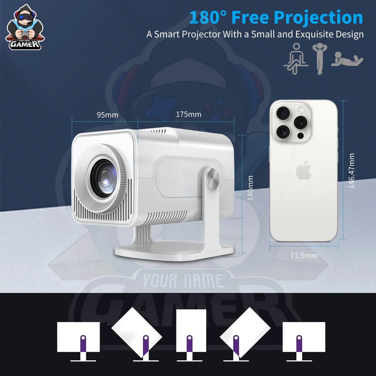 HCS350 Pro Mini Projector + Controllers 🎮