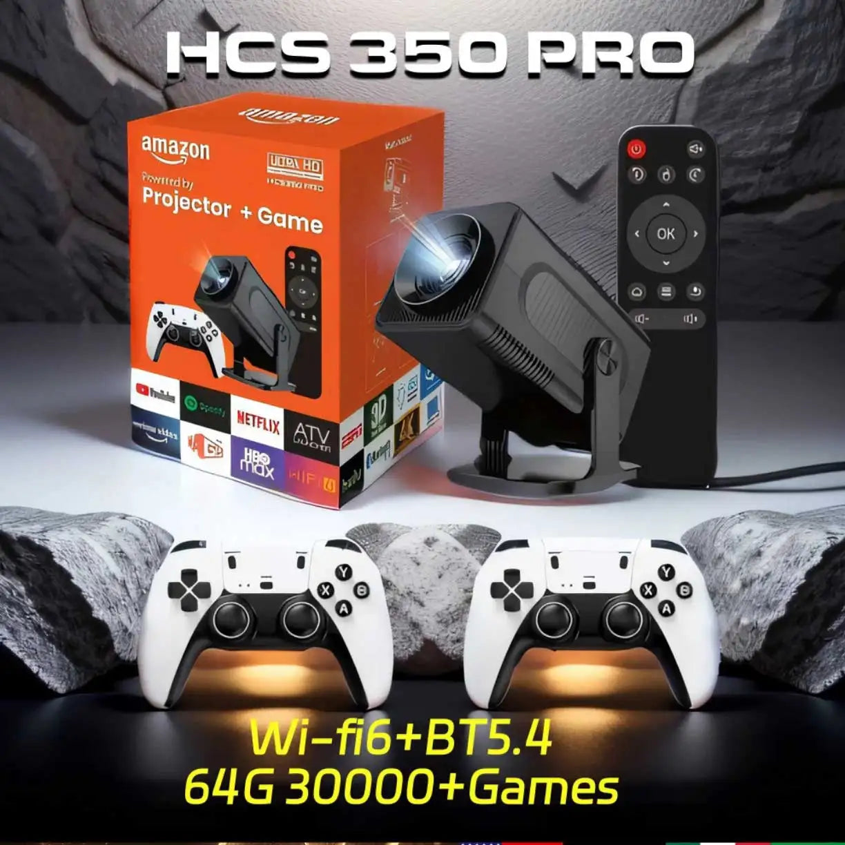 HCS350 Pro Mini Projector + Controllers 🎮