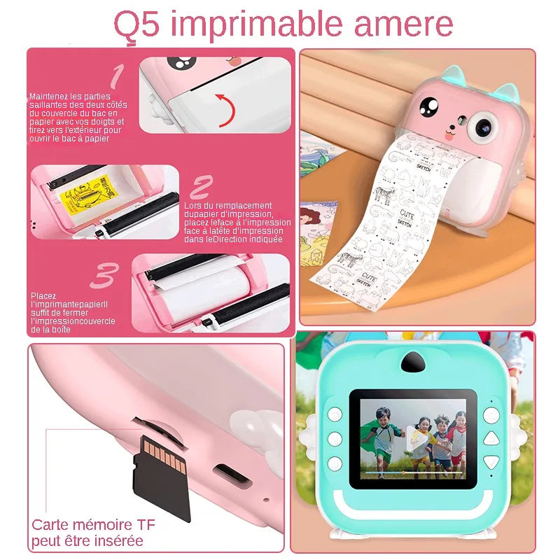 📸 Appareil Photo Instantané pour Enfants - Impression Thermique & Vidéo HD