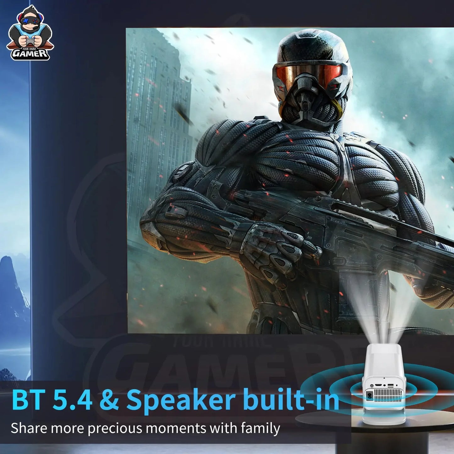 HCS350 Pro Mini Projector + Controllers 🎮