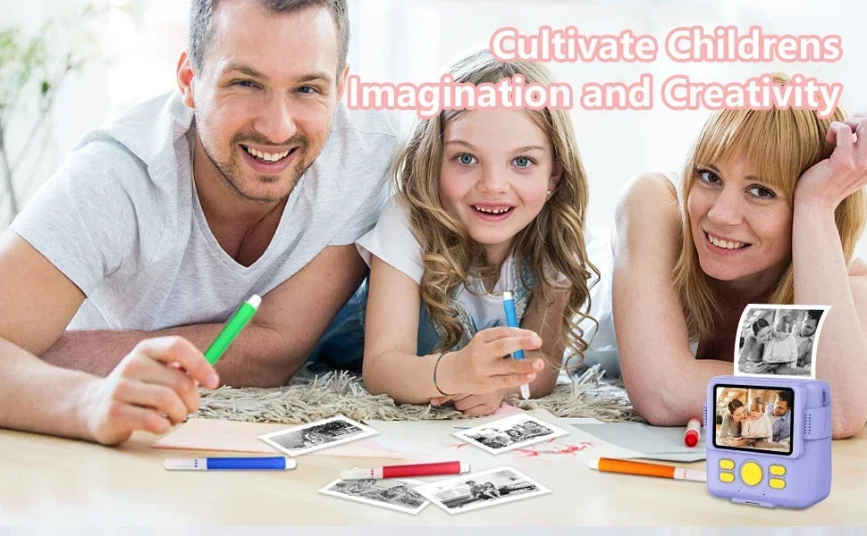 📸 Appareil Photo Instantané Enfant - 1080P HD, Impression DIY & Jeux -
