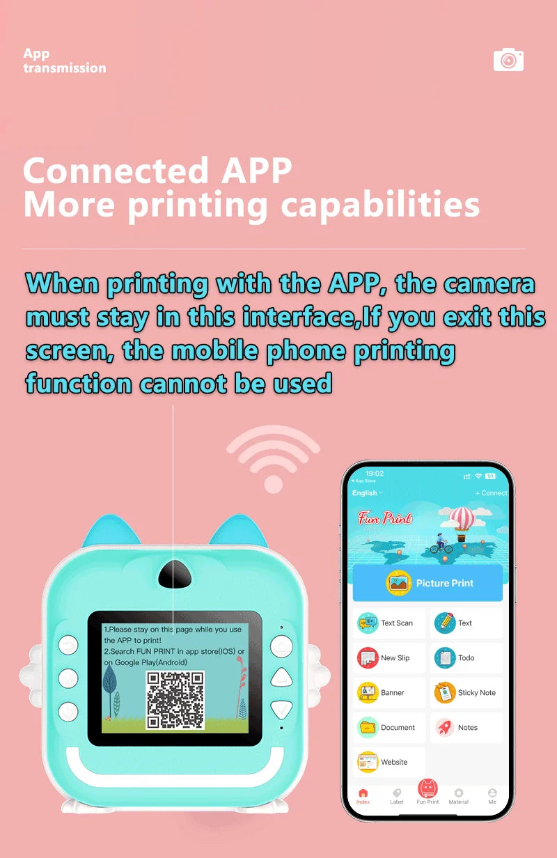 📸 Appareil Photo Instantané pour Enfants - Impression Thermique & Vidéo HD