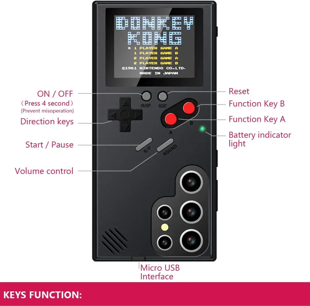 Coque GameBoy Rétro pour Samsung - Étui Gaming avec Écran Couleur 🎮