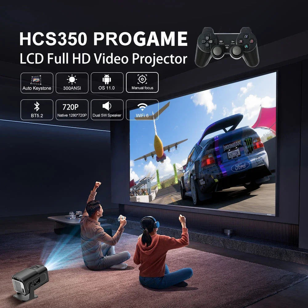 HCS350 Pro Mini Projector + Controllers 🎮