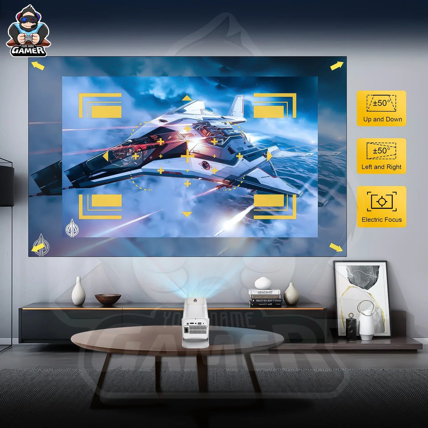 HCS350 Pro Mini Projector + Controllers 🎮