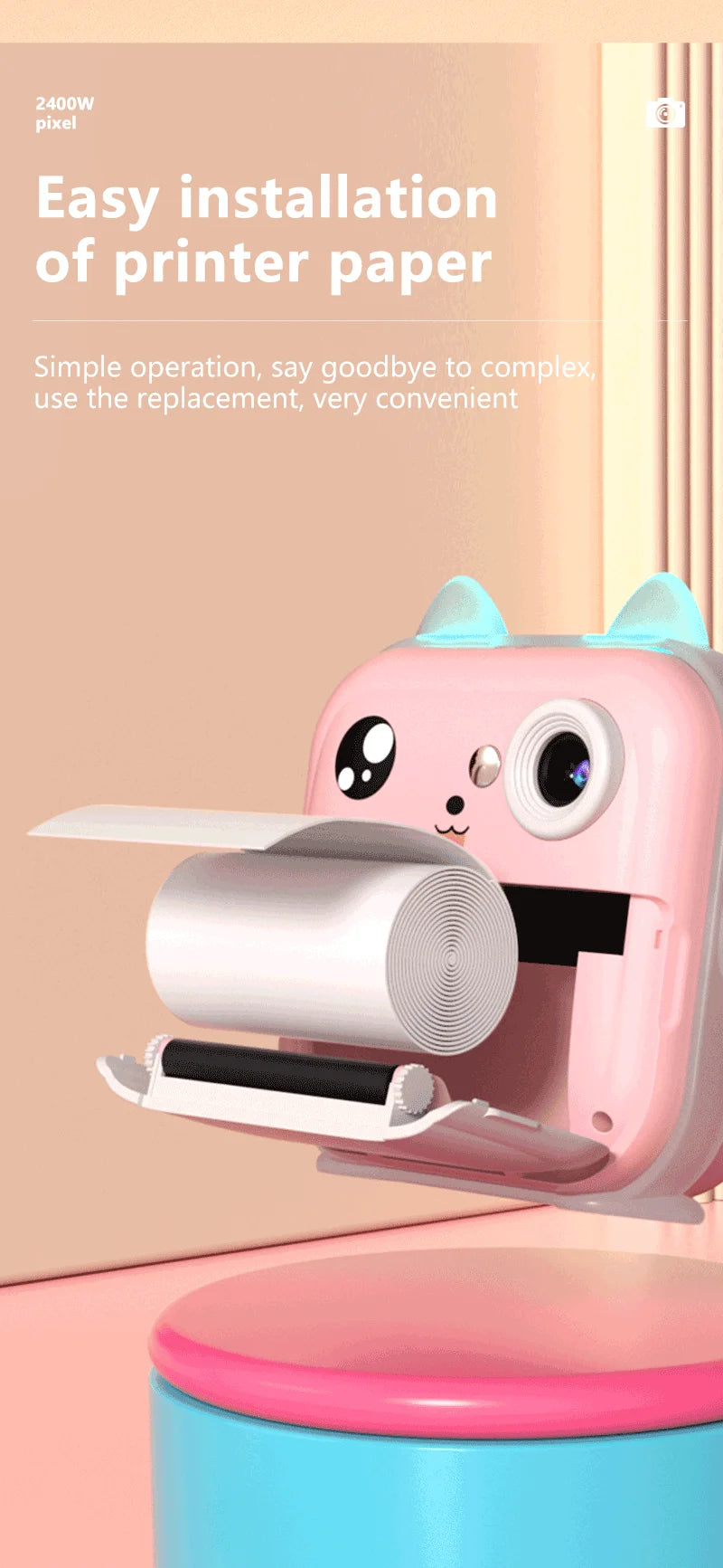 📸 Appareil Photo Instantané pour Enfants - Impression Thermique & Vidéo HD