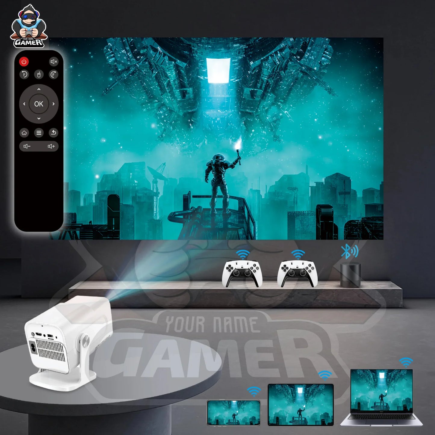 HCS350 Pro Mini Projector + Controllers 🎮